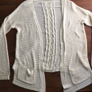 White cardigan